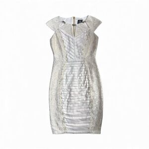 Jax Silver and White Backless Dress